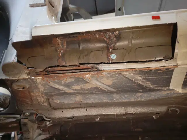 Traitement et réparation de corrosion sur bas de caisse
